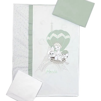 Bambino Casa Спален комплект Bambino Casa - Paris, Mint, 4 части (3296)
