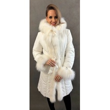 Max Original Leather Textilný kabát s kožušinou ANKARA FUR white