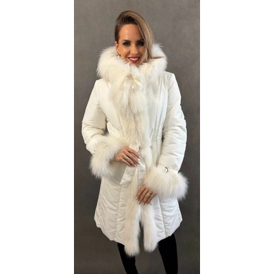 Max Original Leather Textilný kabát s kožušinou ANKARA FUR white