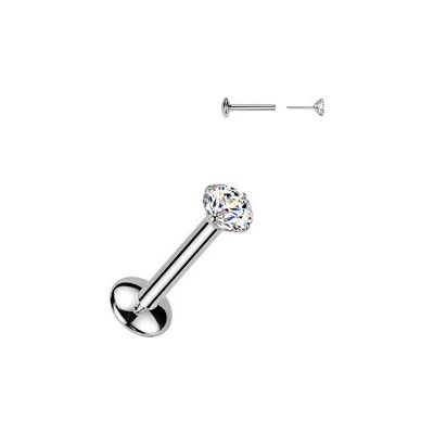 Šperky4U Piercing do brady PUSH IN labreta TITAN Moissanit 0.11ct (3mm) TM020