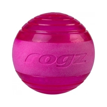 Rogz Squeekz - Кучешка играчка гумена скърцаща топка 6.4 см. розов