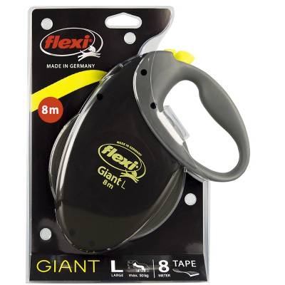 flexi Original Giant L каишка, 8 м лента, до 50 кг - черна
