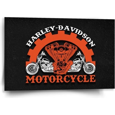 Sablio Obraz Harley-Davidson motor Čierne pozadie - 60x40 cm