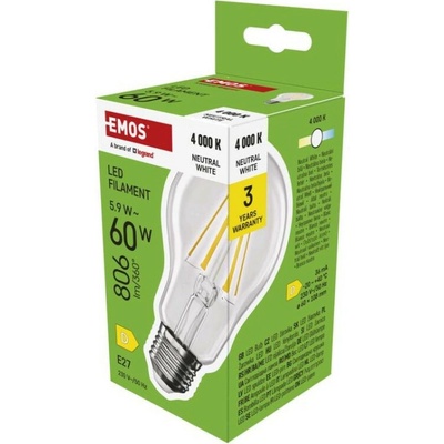 Emos LED FLM A60 5,9 W 60 W 806lm E27 NW 1525733498