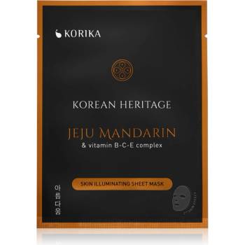 KORIKA Korean Heritage Jeju Mandaring & Vitamin B-C-E Complex Skin Illuminating Sheet Mask озаряваща платнена маска 25 гр