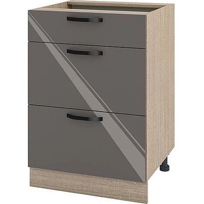 ИРИМ Долен кухненски шкаф Сити МФ-Антрацит гланц-05-57 60 см