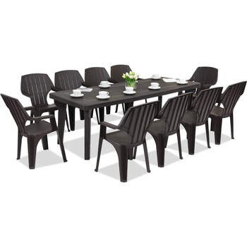 BICA Градинска мебел Bergen/Alta за 10 души Бика кафява (BC437BR-10xBC28BR)