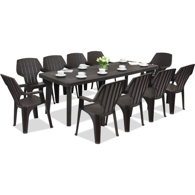 BICA Градинска мебел Bergen/Alta за 10 души Бика кафява (BC437BR-10xBC28BR)