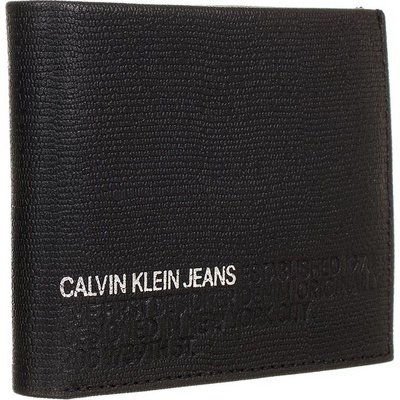 Calvin Klein pánská černá kožená peněženka s nápisy