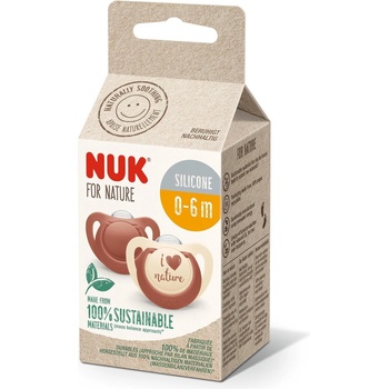 Nuk for NATURE биберон залъгалка силикон 0-6 мес. 2бр. Червена (10175294)