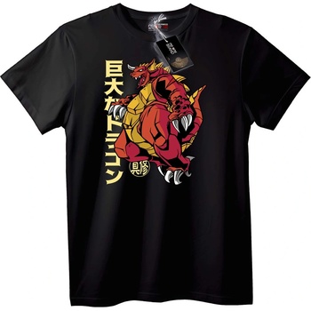 NOONEBRAND Тениска Аниме Дракон - 2XL, Black