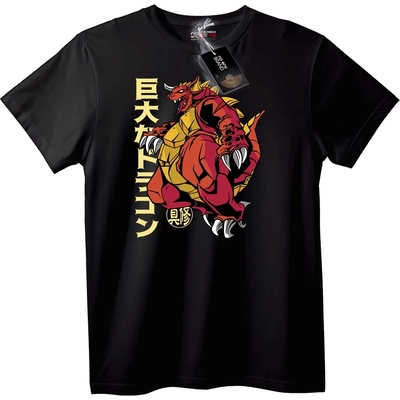 NOONEBRAND Тениска Аниме Дракон - 2XL, Black