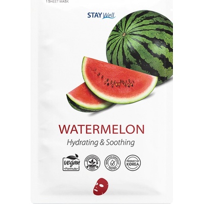 Stay Well Vegan sheet mask - WATERMELON Маска за лице дамски 23gr