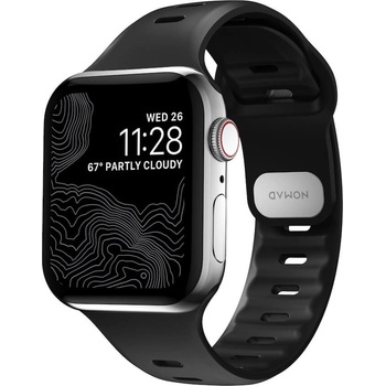 Nomad Силиконова каишка за Apple Watch 42мм, 44мм, 45мм, Ultra, Ultra 2 49мм - Nomad Sport Slim Band (черен) (NM01143185)