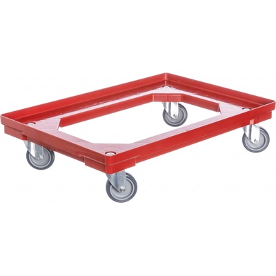 PK Group Vozík pod přepravky 4 otočná kolečka 75 mm polyuretan Barvy: Červená – Zboží Mobilmania