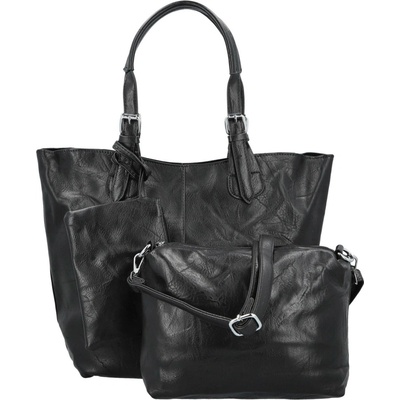 Trendy dámský koženkový set kabelek Catia černý