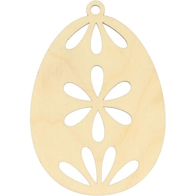 Natana drevené vajce s kvetom 6 x 9 cm