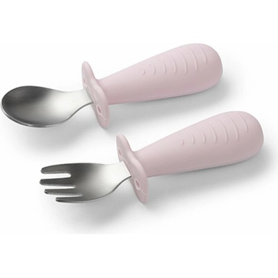 BabyOno Be Active Stainless Steel Spoon and Fork príbor Pink 12m+ 2 ks