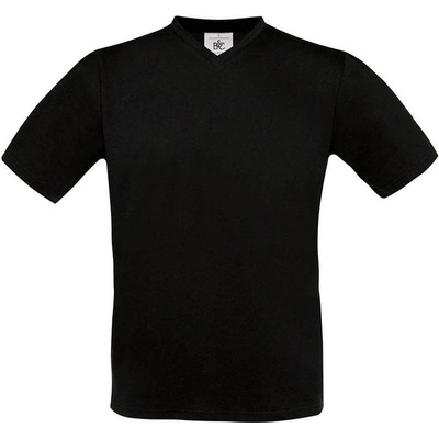 B&C Exact V-Neck tričko s výstrihom do V čierne