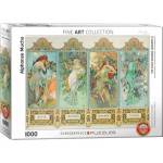 EUROGRAPHICS - Puzzle Mucha: Four Seasons - 1 000 piese