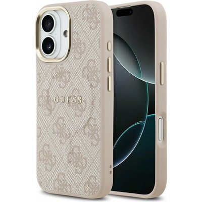 GUESS PU Leather 4G Gold Frame MagSafe Задна обвивка за iPhone 17 Pink Guess | Rozov | ЖЕНИ | UNI