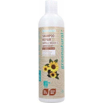 Greenatural Regenerační šampon pro suché a poškozené vlasy bambucké máslo a slunečnicový olej BIO 400 ml