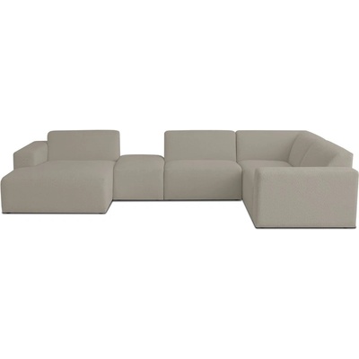 Scandic Светлокафяв ъглов диван от букле ("U" форма) Roxy - Scandic (U corner with small pouf left CM 9 capp.)