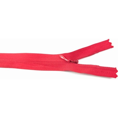 Nedeliteľný skrytý zips (3mm) rôzne farby - dĺžka 18 cm - 60 cm 65 cm Červená