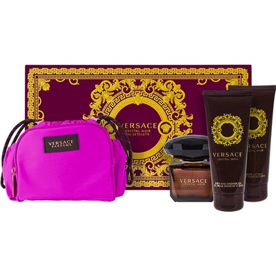 Versace Crystal Noir EDT 90 ml + sprchový gel 100 ml + tělové mléko 100 ml + kosmetická taštička dárková sada