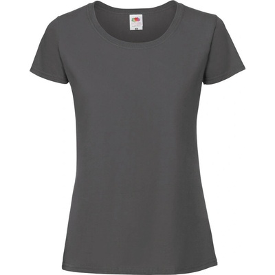 Fruit of the Loom Tričko Lady-Fit Iconic 195 T krátký rukáv dámské COT-161424a3700 Grafitová světlá