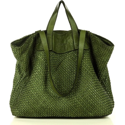 Mazzini Marco kožená shopper kabelka v186c zelená