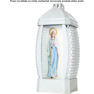 Kahanec sklo Glamour Panna Mária plast biela 30cm