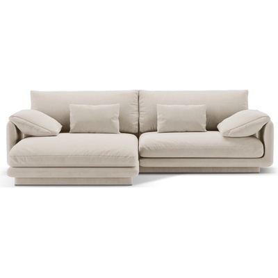 Micadoni Бял кадифен ъглов диван (ляв ъгъл) Torino - Micadoni (MIC_LC_184_F1_TORINO1)