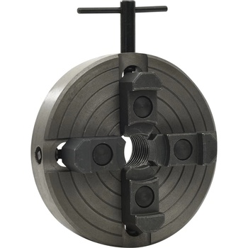 Image 1 of vidaXL 4-челюстен патронник за струг M33 връзка стомана черен 150x63мм (147832)