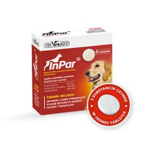 Vet-Agro InPar 50/144/200 mg таблетки за кучета (6 таблетки)