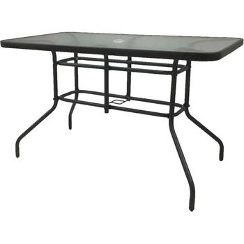 Kontrast Záhradný stôl BERGAMO s otvorom na slnečník 120 x 70 x 70 cm čierny