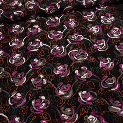 Kabátovina 8785, růžový vzor, š.150cm (látka v metráži)