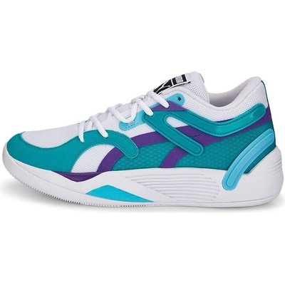 PUMA Trc Blaze Court Basketball Shoes White/Deep Aqua - 42.5