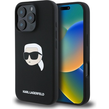 KARL LAGERFELD Течен Силиконов Karl Head MagSafe Заден Калъф за iPhone 16 Pro Max Черен Karl Lagerfeld | Lilav | ЖЕНИ | UNI