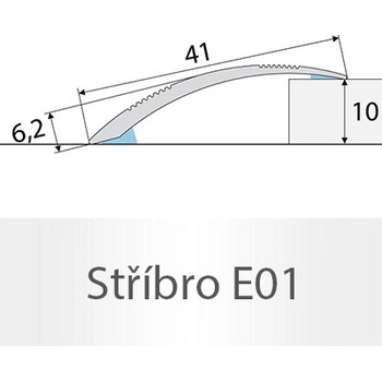 Profil Team Přechodový profil stříbro E01 41mm 2,7 m