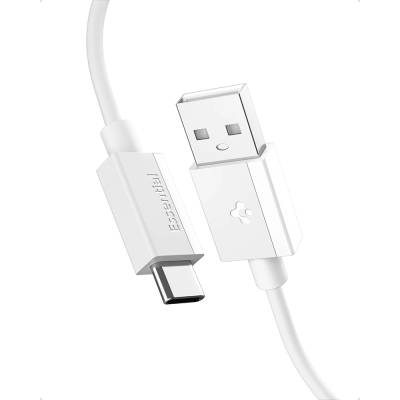 Spigen Кабел за данни Spigen Data Cable Essential EB6015AC - Type-C към USB, 60W - Бял