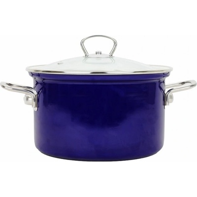 BELIS Smaltovaný hrnec se skleněnou poklicí 18 cm 2,6 l ECO-CERAMIC modrý 41518-094000N5