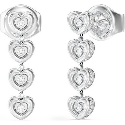 Guess Visiace srdiečkové náušnice s kryštálmi LOVE JUBE05473JWRHT/U