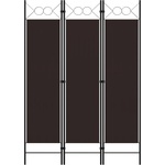 vidaXL Параван за стая, 3 панела, кафяв, 120x180 см (320700)