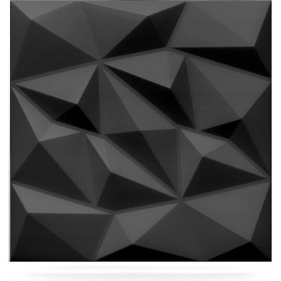 Deccart Diamond geometrické 3D pěnové Black 10m²