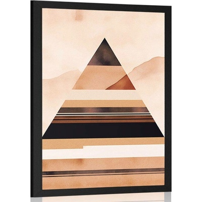 Plakát abstraktní tvary pyramida - 20x30 white