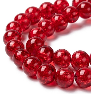Praskané korálky - červené - ∅ 8 mm - 10 ks – Hledejceny.cz