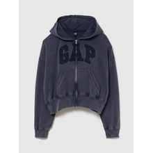 GAP Oversize mikina na zips s logom tmavomodrá