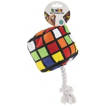 LEOPET Играчка за куче Плюшена - кубче на Рубик, с въже, със звук - 10 см, - 1 бр, leopet Италия, 52838/gh528389