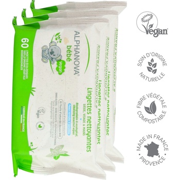 Alphanova Bebe vlhčené vlhčené obrúsky 3 x 72 ks